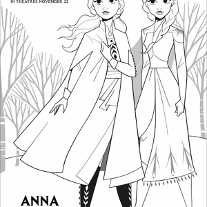 Frozen 2: Elsa y Anna (con texto) (Página para imprimir)