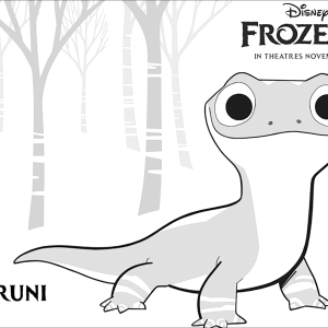 Congelado 2: Bruni (con texto) (Página de Frozen 2  para imprimir)