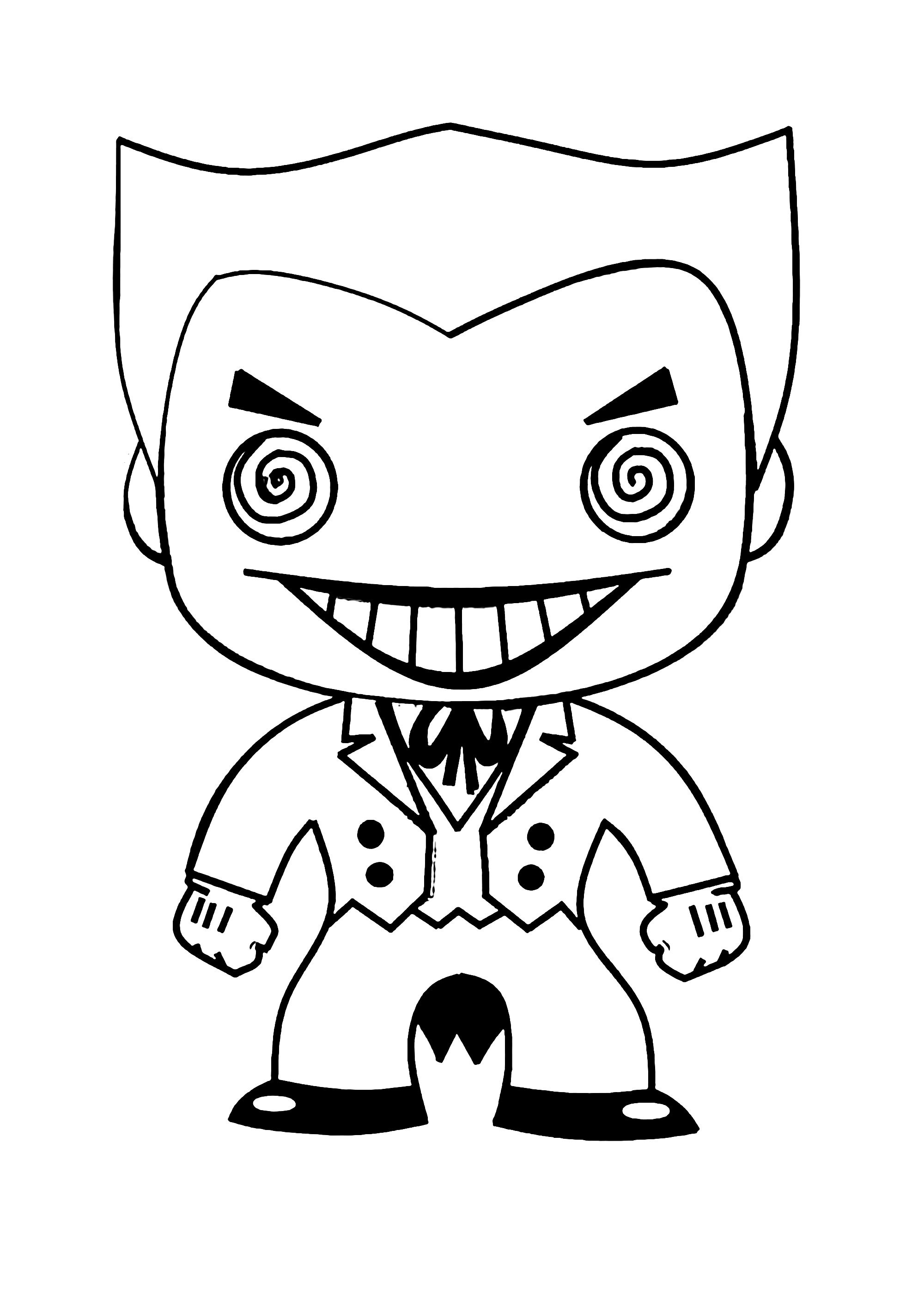 El Guasón (Página de Funko Pop para imprimir para niños)