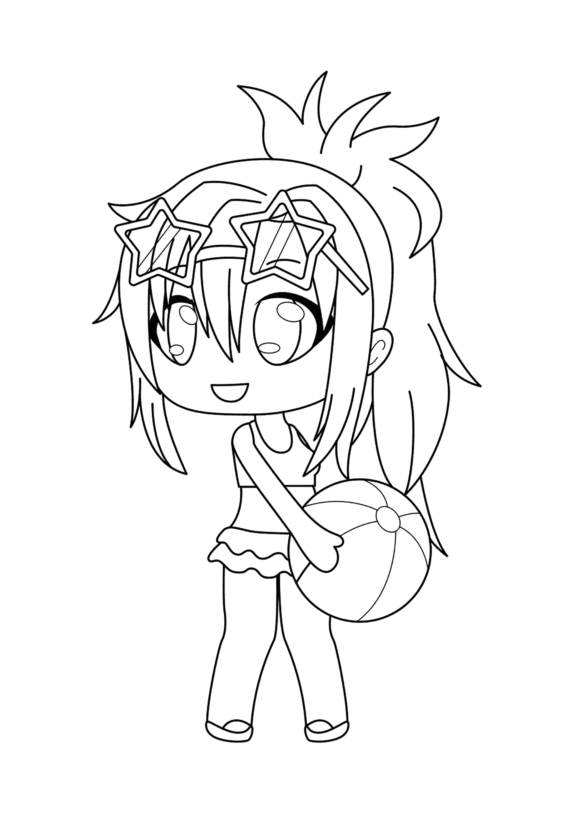 Pequeño jugador de baloncesto (Página de Gacha Life para imprimir para niños)