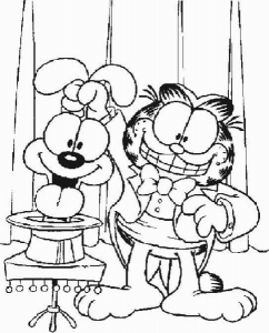 Imagen de Garfield para descargar y colorear