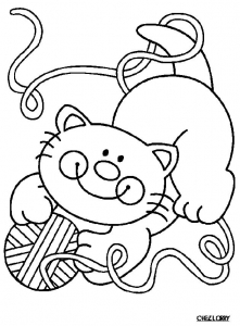 Coloriage chat rigolo