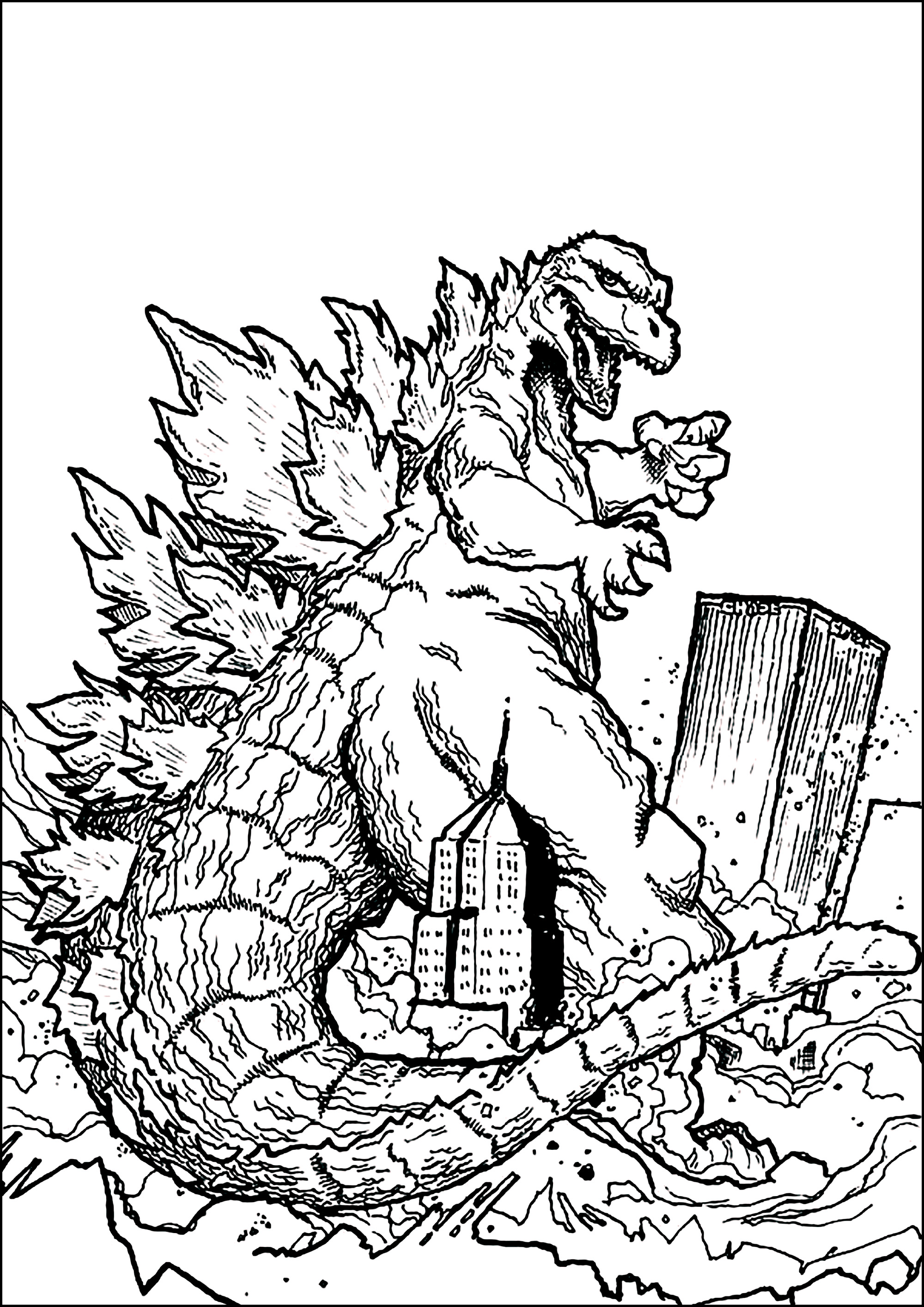 Godzilla destruye una ciudad! - Páginas de Godzilla para imprimir godzilla-destruye-una-ciudad-p-ginas-de-godzilla-para-imprimir