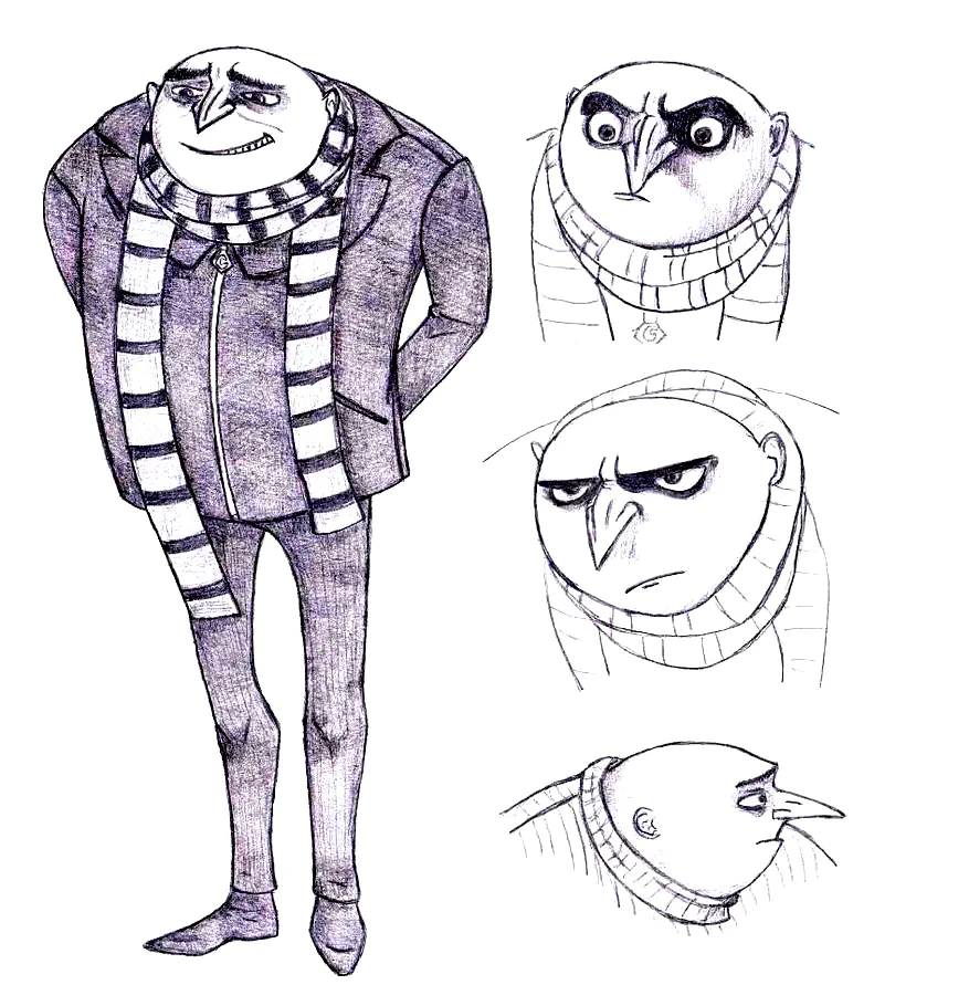 Dibujos para colorear de Ugly Me para imprimir (Gru, Mi Villano Favorito)