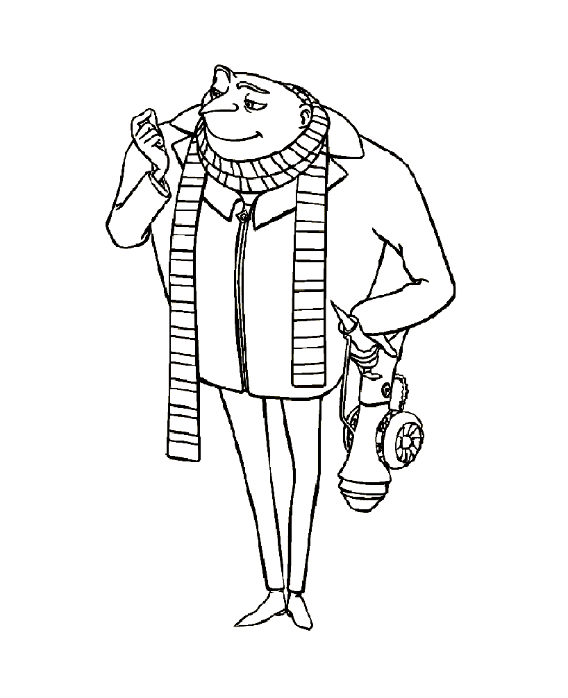 Dibujo de Ugly Me para imprimir y colorear (Gru, Mi Villano Favorito)