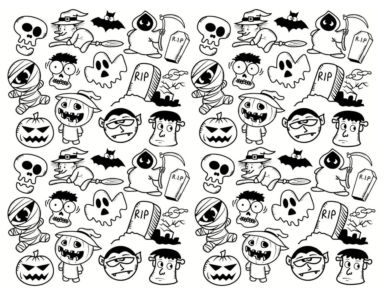 Divertidas páginas para colorear de Halloween