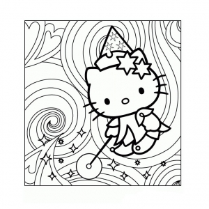 Dibujo gratis de Hello kitty para imprimir y colorear