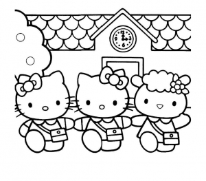 Hello Kitty páginas para colorear para niños
