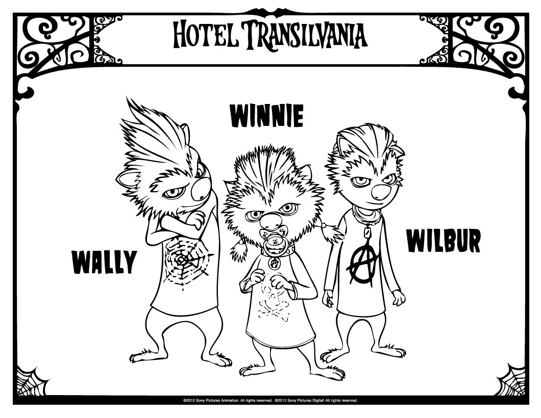 Dibujos para colorear de Hotel Transilvania para niños