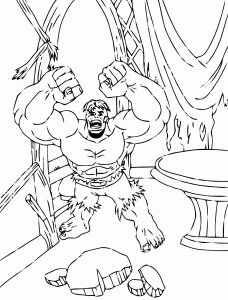 Dibujo gratis de Hulk para imprimir y colorear