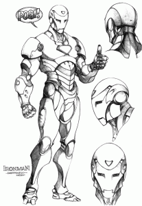 Dibujo gratis de Iron Man para imprimir y colorear