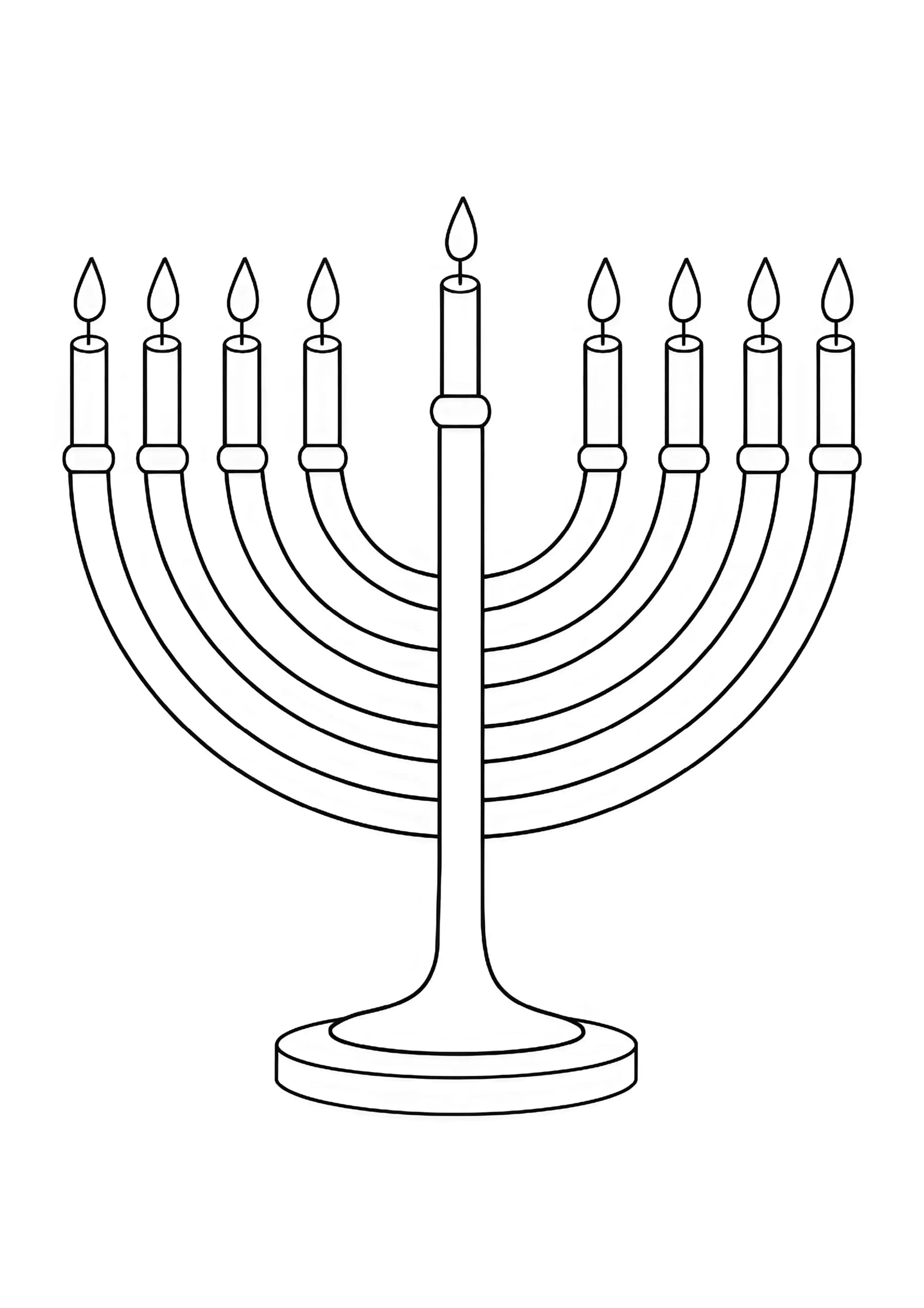 Menorah de colores (Página de Judaísmo para imprimir para niños)