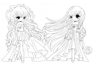 Simple Dibujos para colorear gratis de Kawaii para descargar