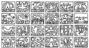 Cuadro de Keith Haring para imprimir y colorear
