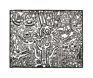 Páginas para colorear de Keith Haring para niños