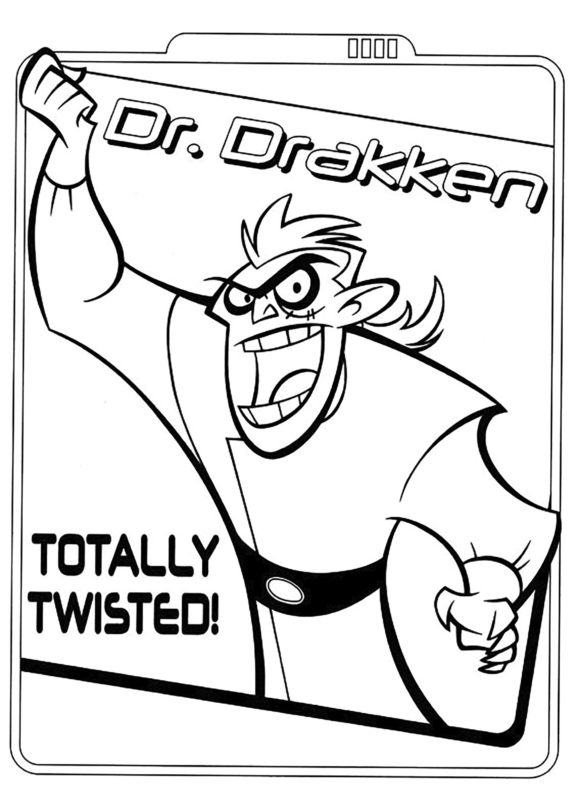 Dr. Drakken (Página de Kim Possible para imprimir para niños)