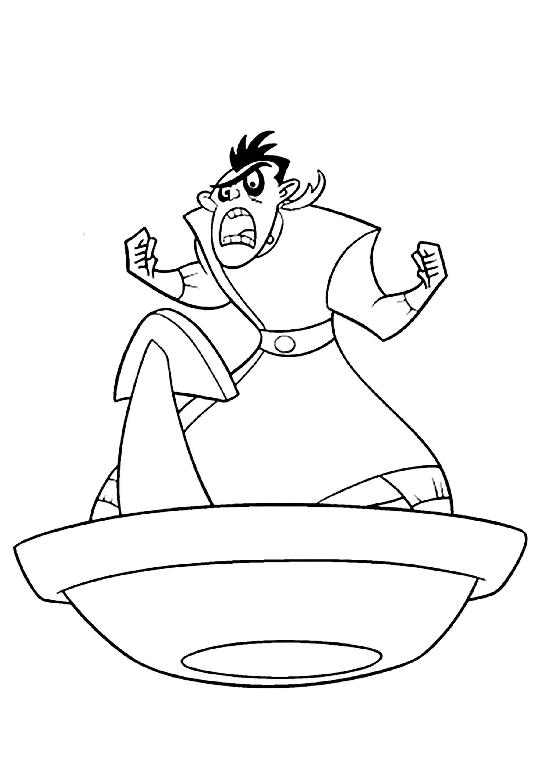 Dr. Drakken muy molesto (Página de Kim Possible para imprimir para niños)