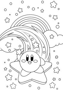 Kirby en el cielo estrellado