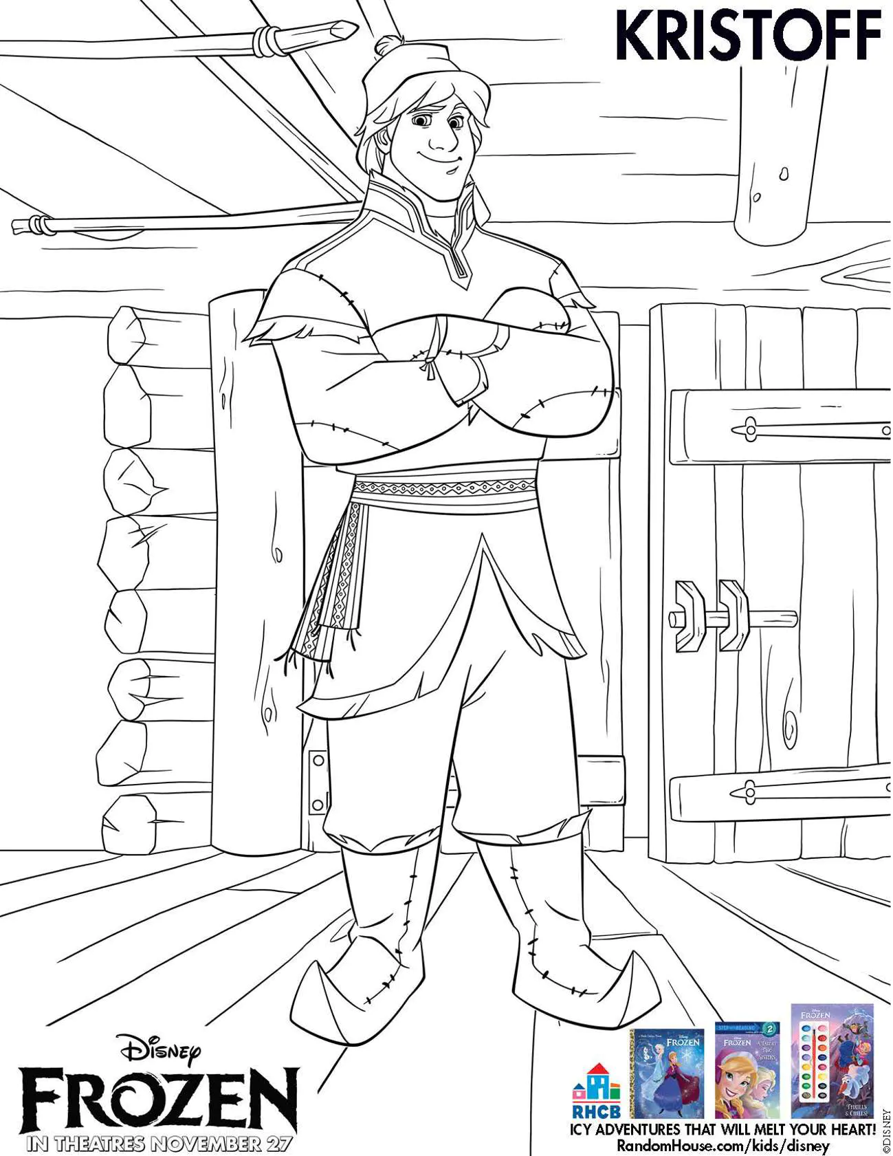 Dibujos para colorear gratis de Kristoff de Frozen