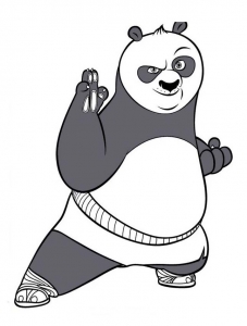 Dibujo gratis de Kung Fu Panda para imprimir y colorear