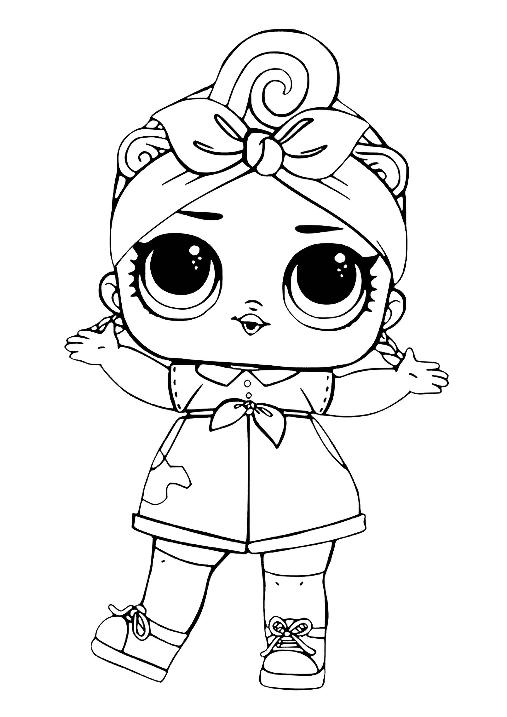 Simple Doll LOL (Página de Muñecas LOL para imprimir para niños)