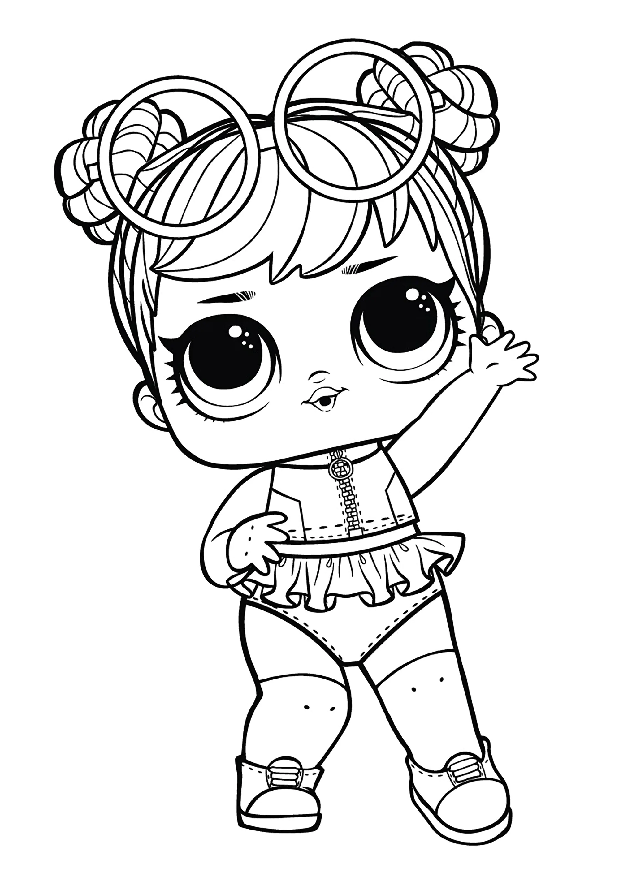 Muñeca joven LOL (Página de Muñecas LOL para imprimir para niños)