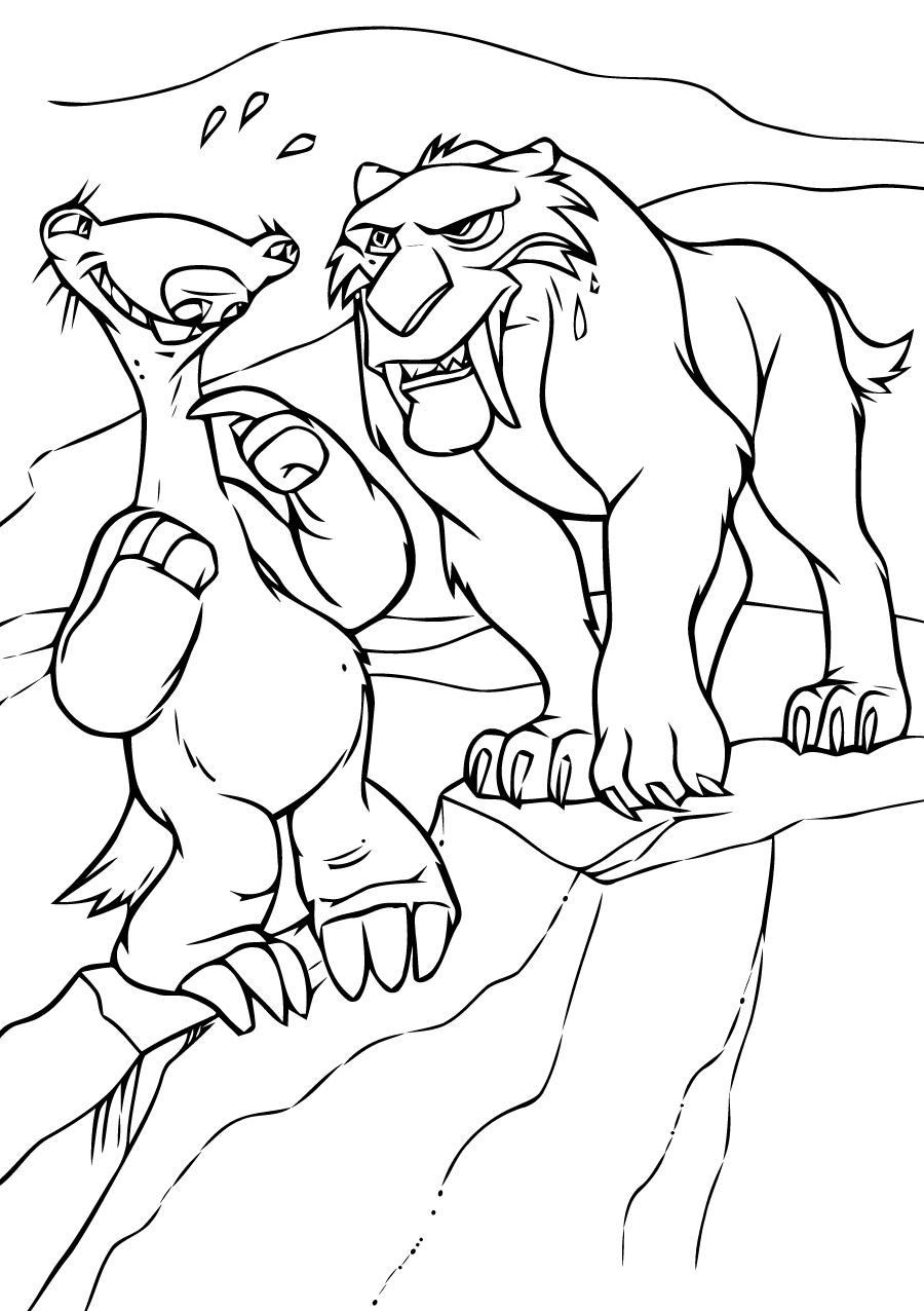 Dibujos para colorear de Ice Age para niños (La era del hielo)