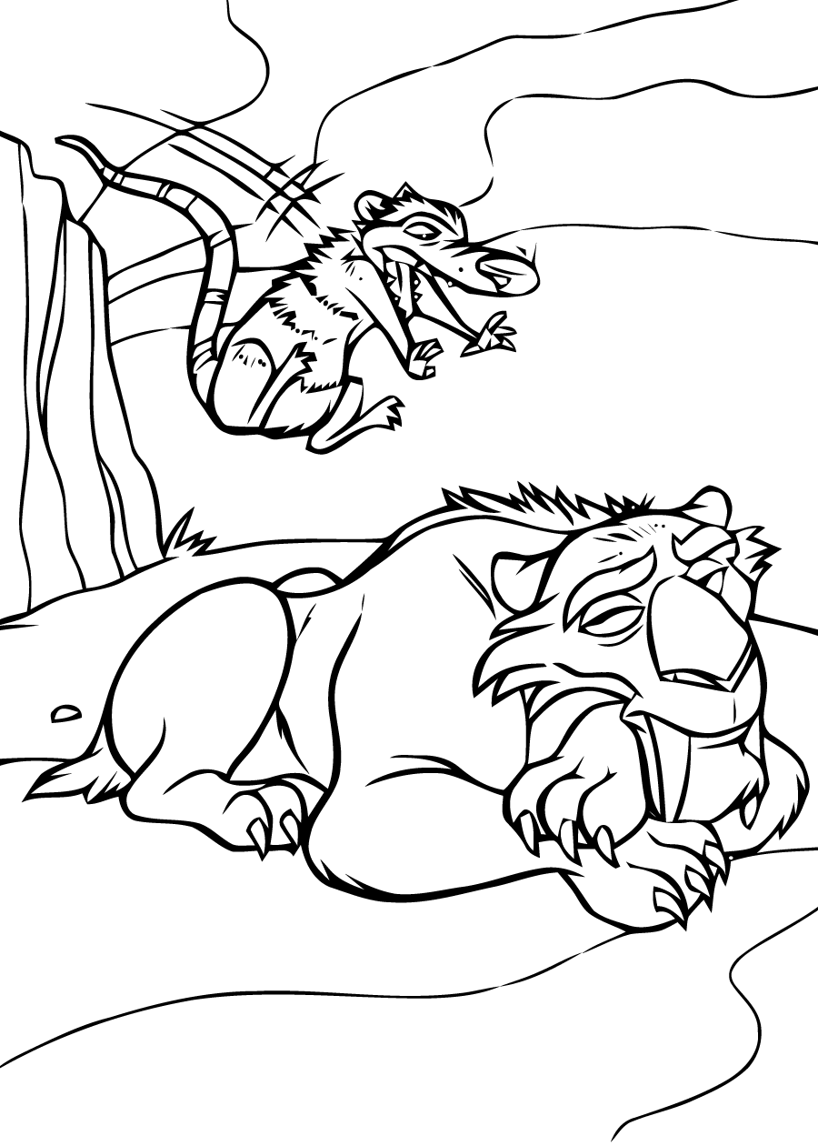 Dibujos para colorear de Ice Age para niños (La era del hielo)