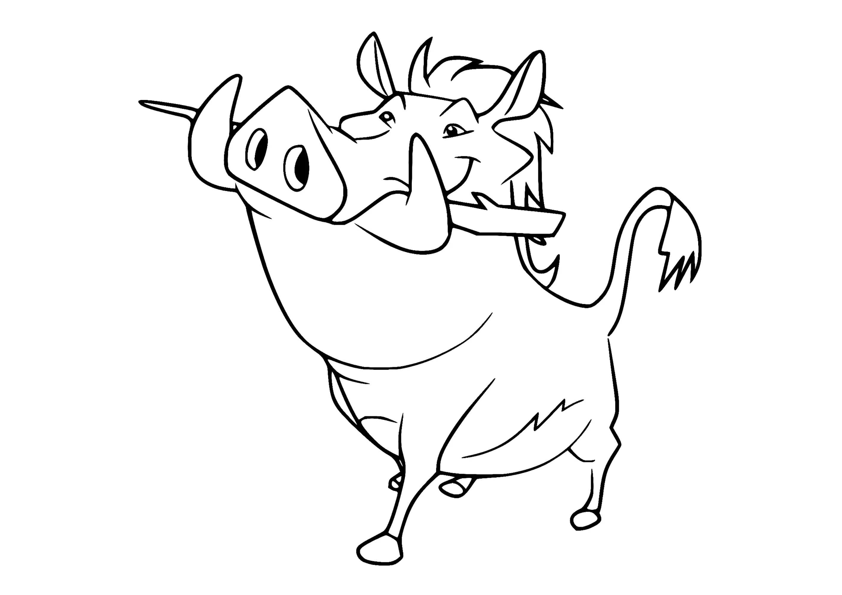 Pumbaa el jabalí (Página de La Guardia del León para imprimir para niños)