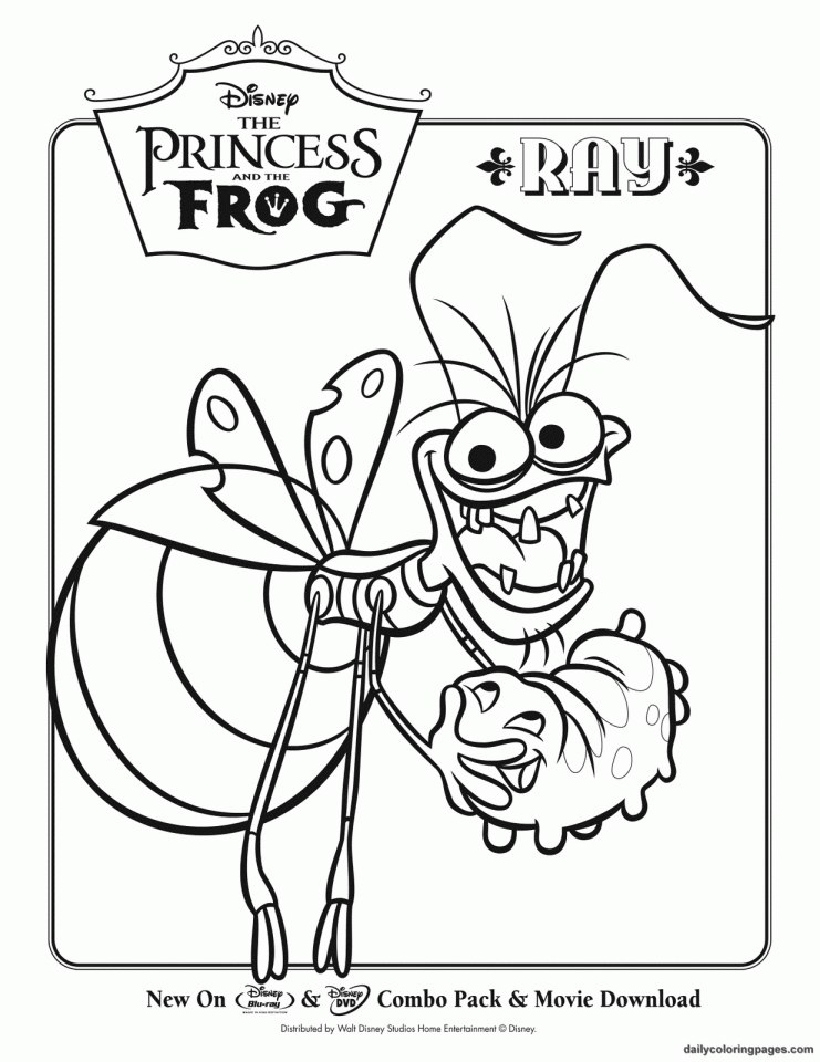 Ray la luciérnaga de La princesa y el sapo (Página para imprimir para niños)