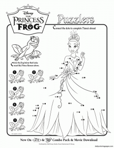 La princesa y el sapo páginas para colorear para niños