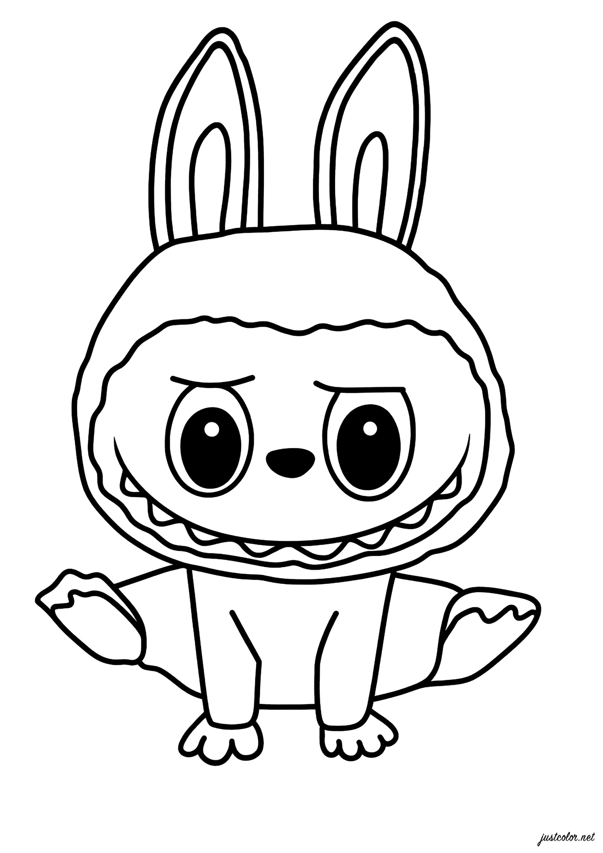 Pequeño bebé Labubu (Página para imprimir para niños)