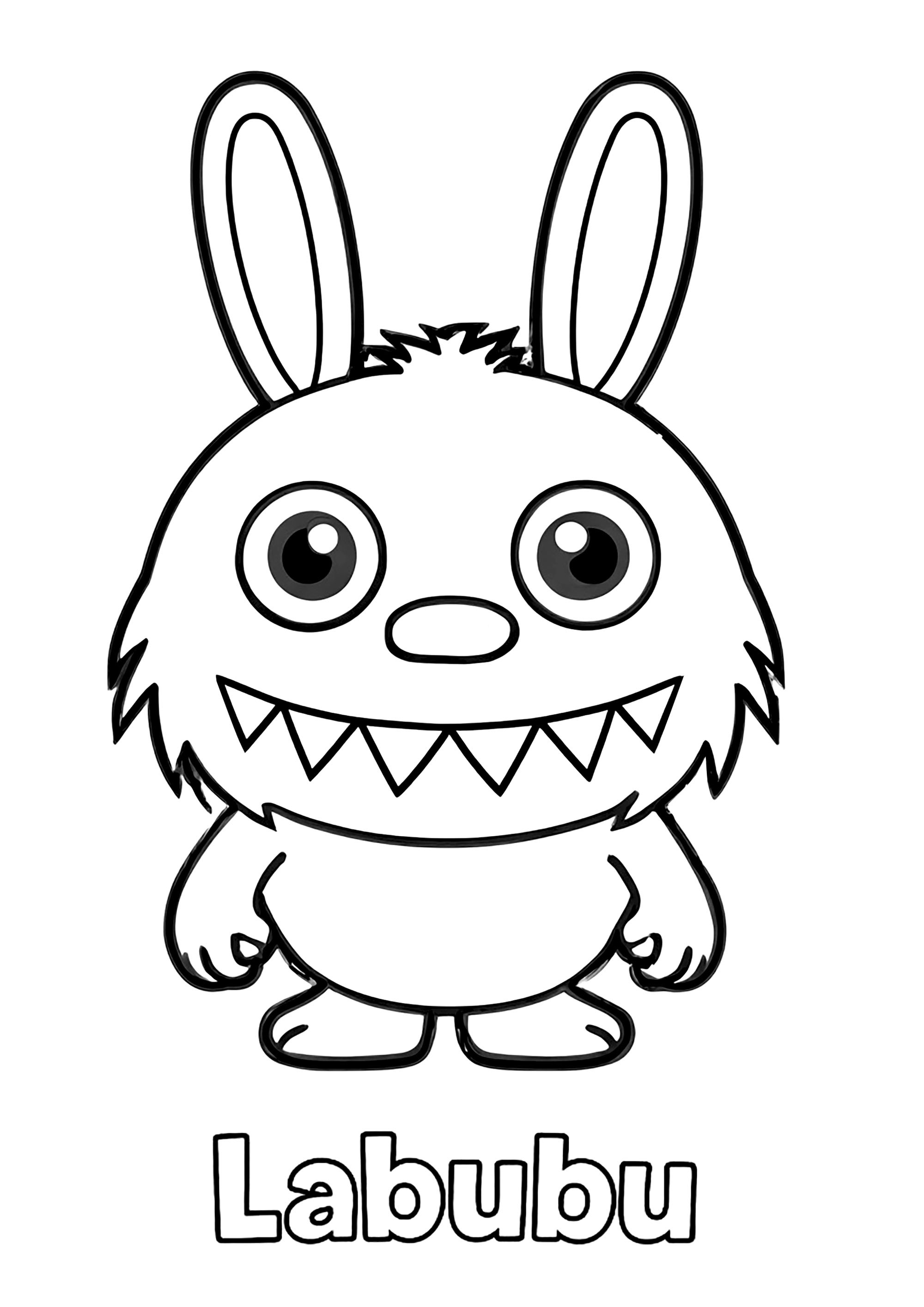 Labubu original (Página para imprimir para niños)