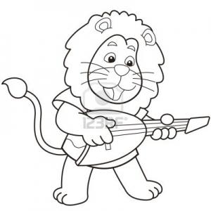 Simple Dibujos para colorear de León para imprimir y colorear