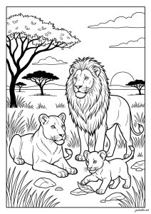 La familia real de la sabana