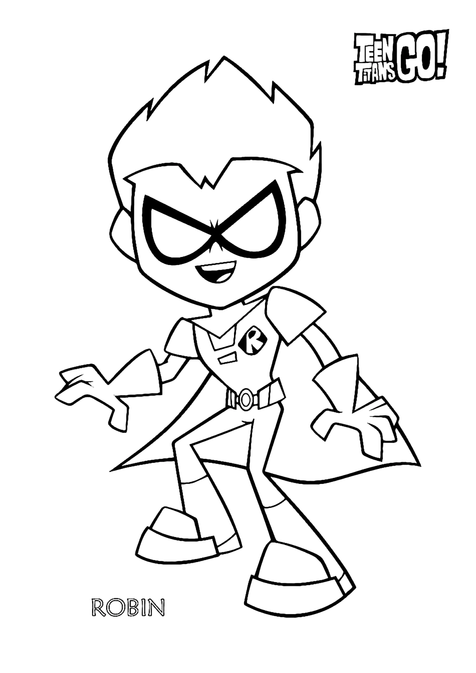 Robin de los Jóvenes Titanes (Página para imprimir para niños)