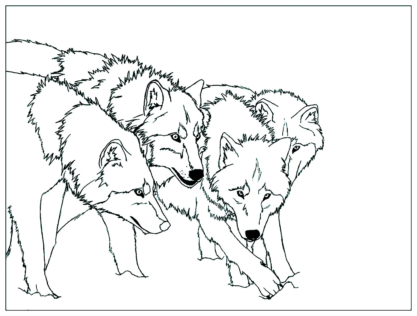 Lobo pack (Página para imprimir para niños)