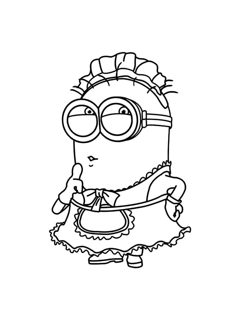 Dibujo gratis de Los Minions para imprimir y colorear