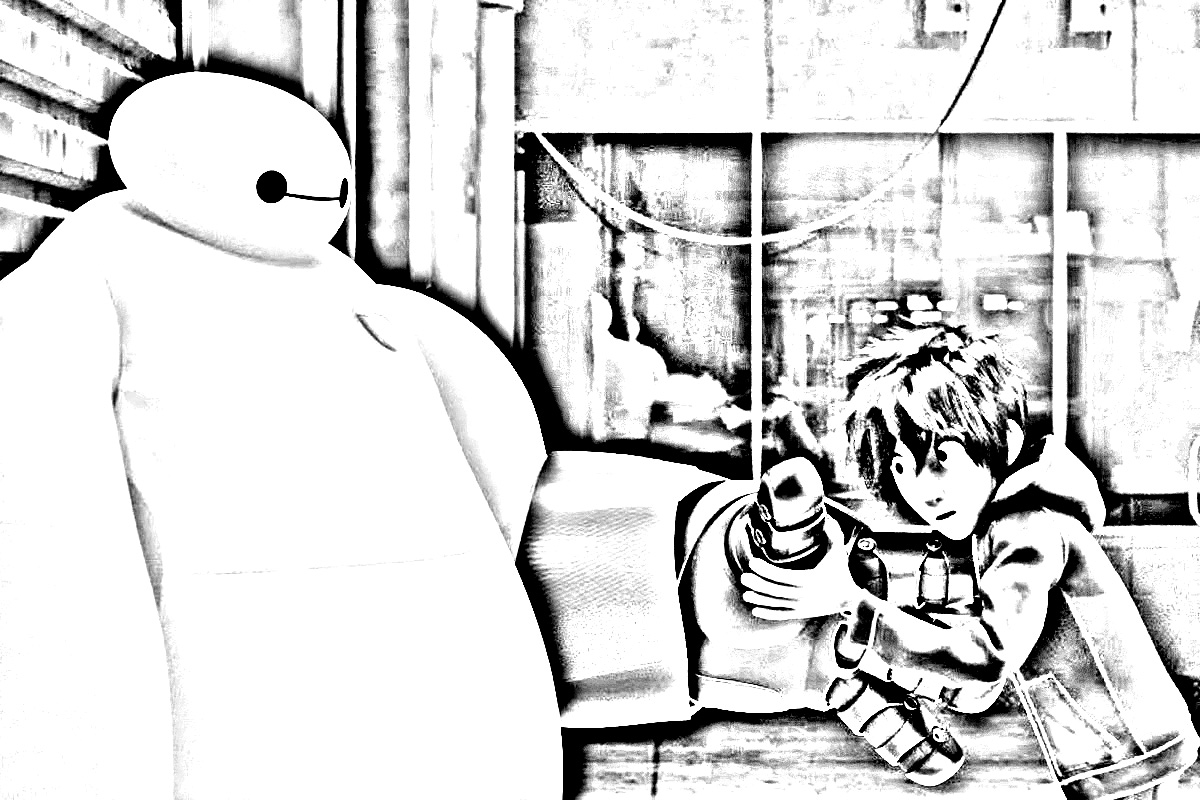 Baymax con su 'creador' Hiro