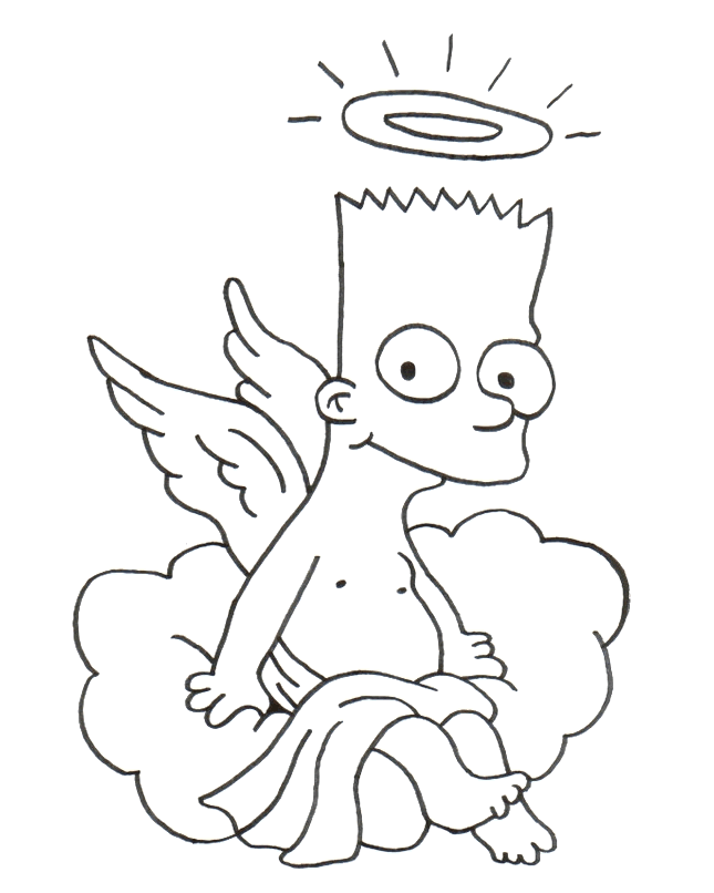 Dibujo para colorear de Los Simpsons, fácil para los niños