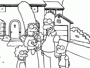 Dibujo gratis de Los Simpson para descargar y colorear