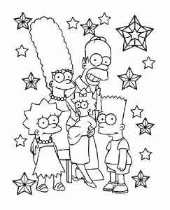 Dibujo gratis de Los Simpson para imprimir y colorear