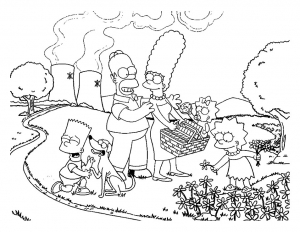 Imagen de Los Simpsons para descargar y colorear