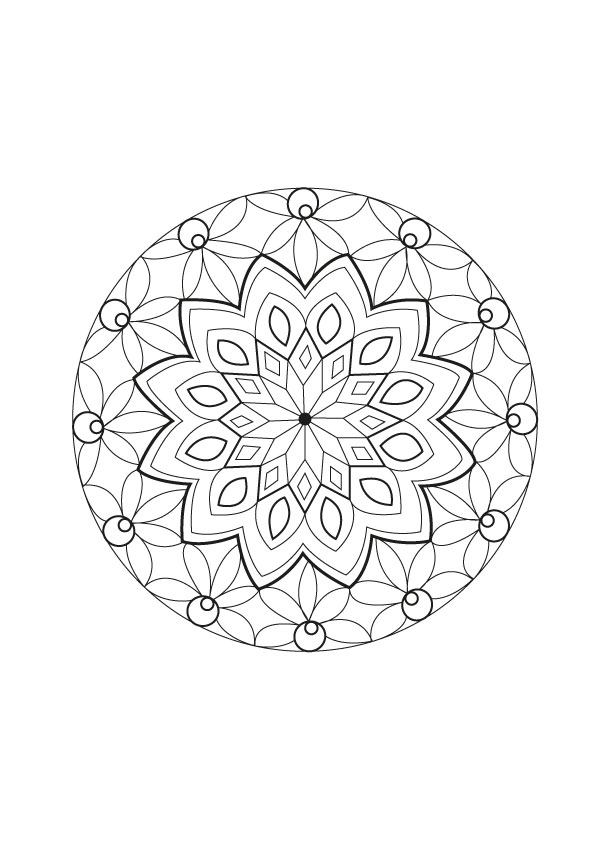 Fácil Dibujos para colorear gratis de Mandalas