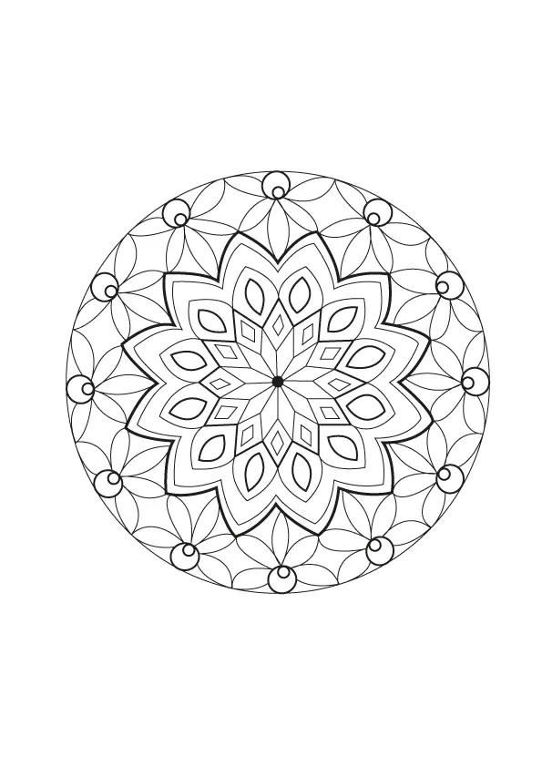 Simple Dibujos para colorear gratis de Mandalas para descargar