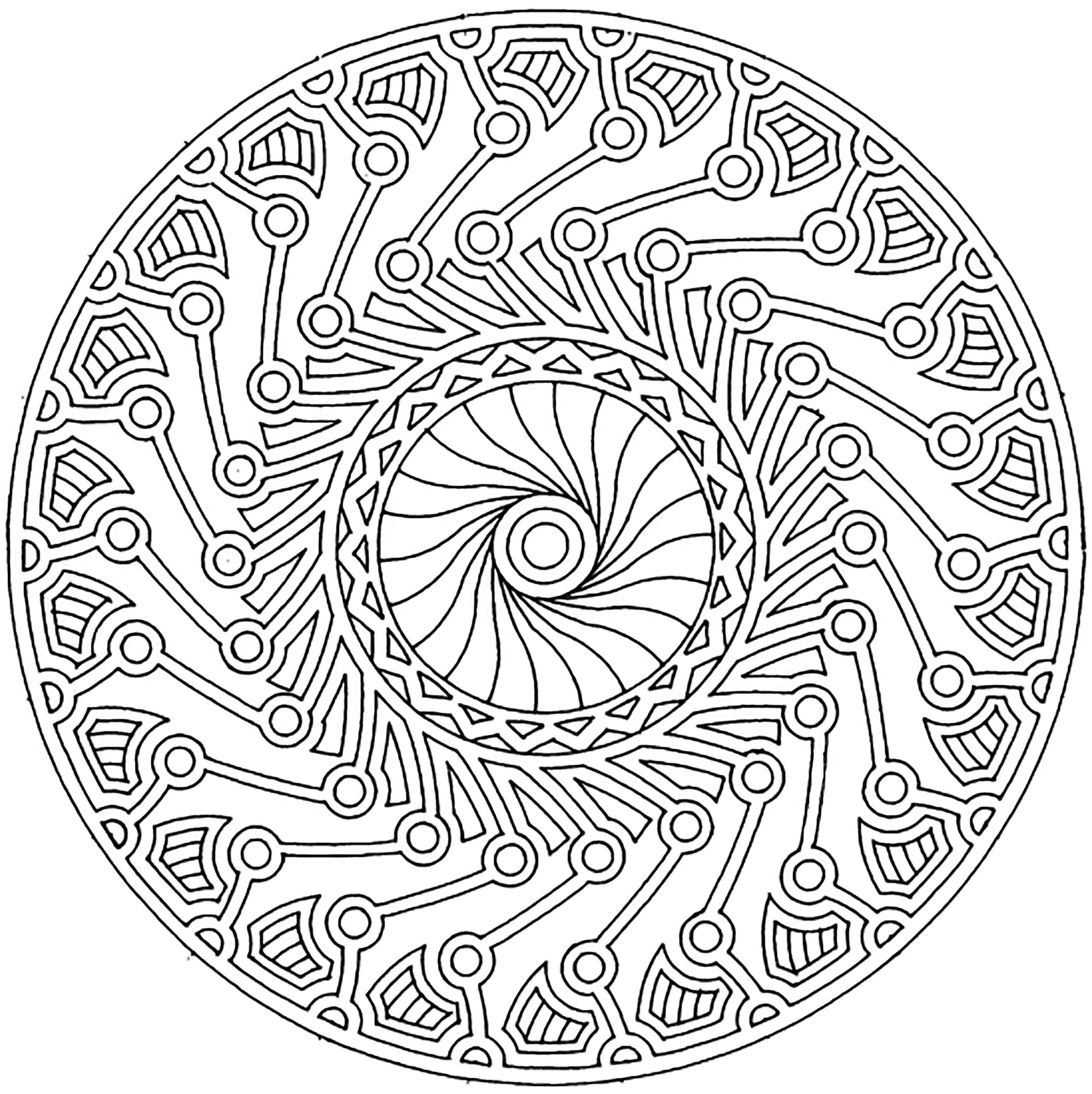 Armonía y complejidad (Página de Mandalas para imprimir para niños)