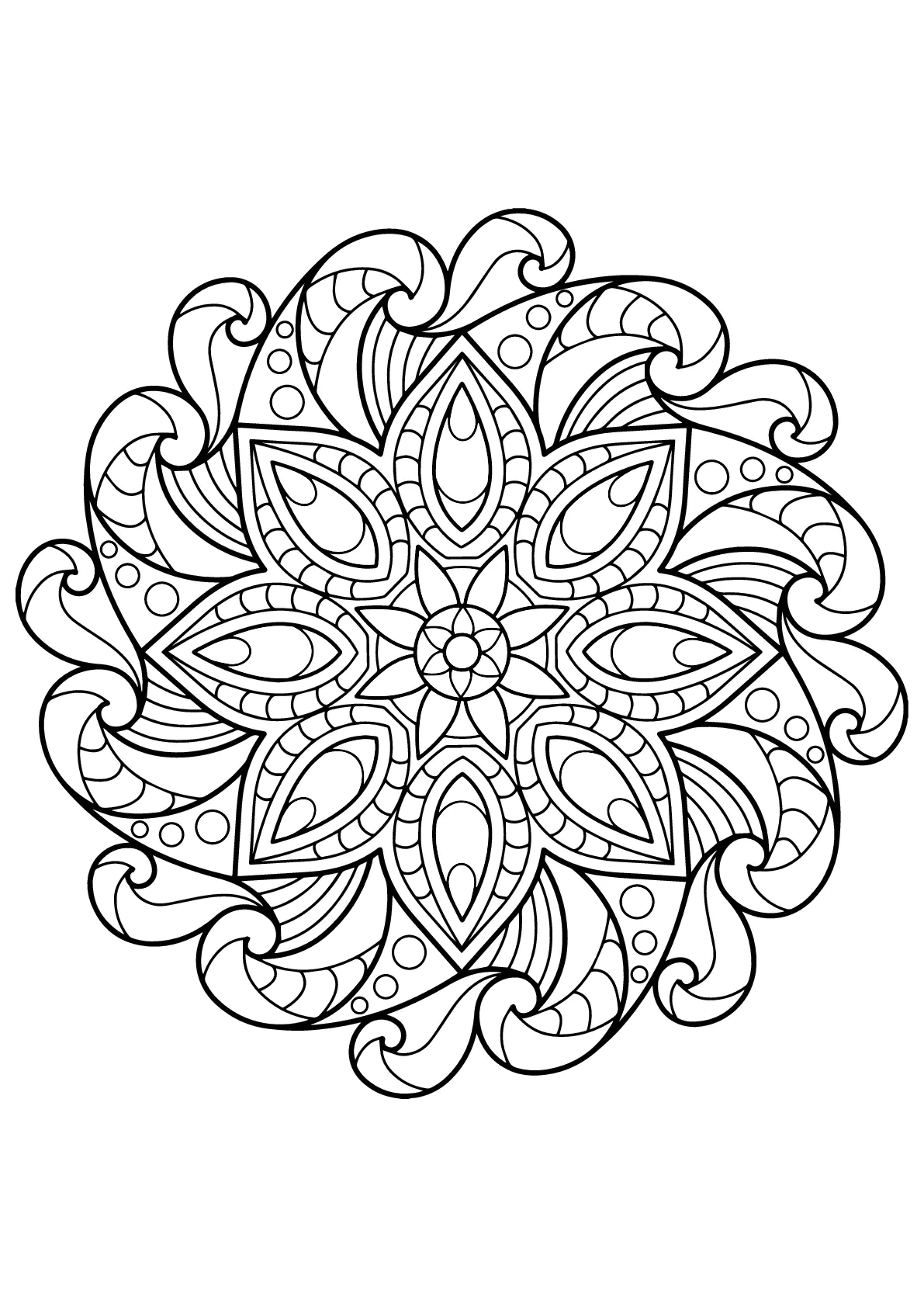 Mandala estelar (Página para imprimir para niños)