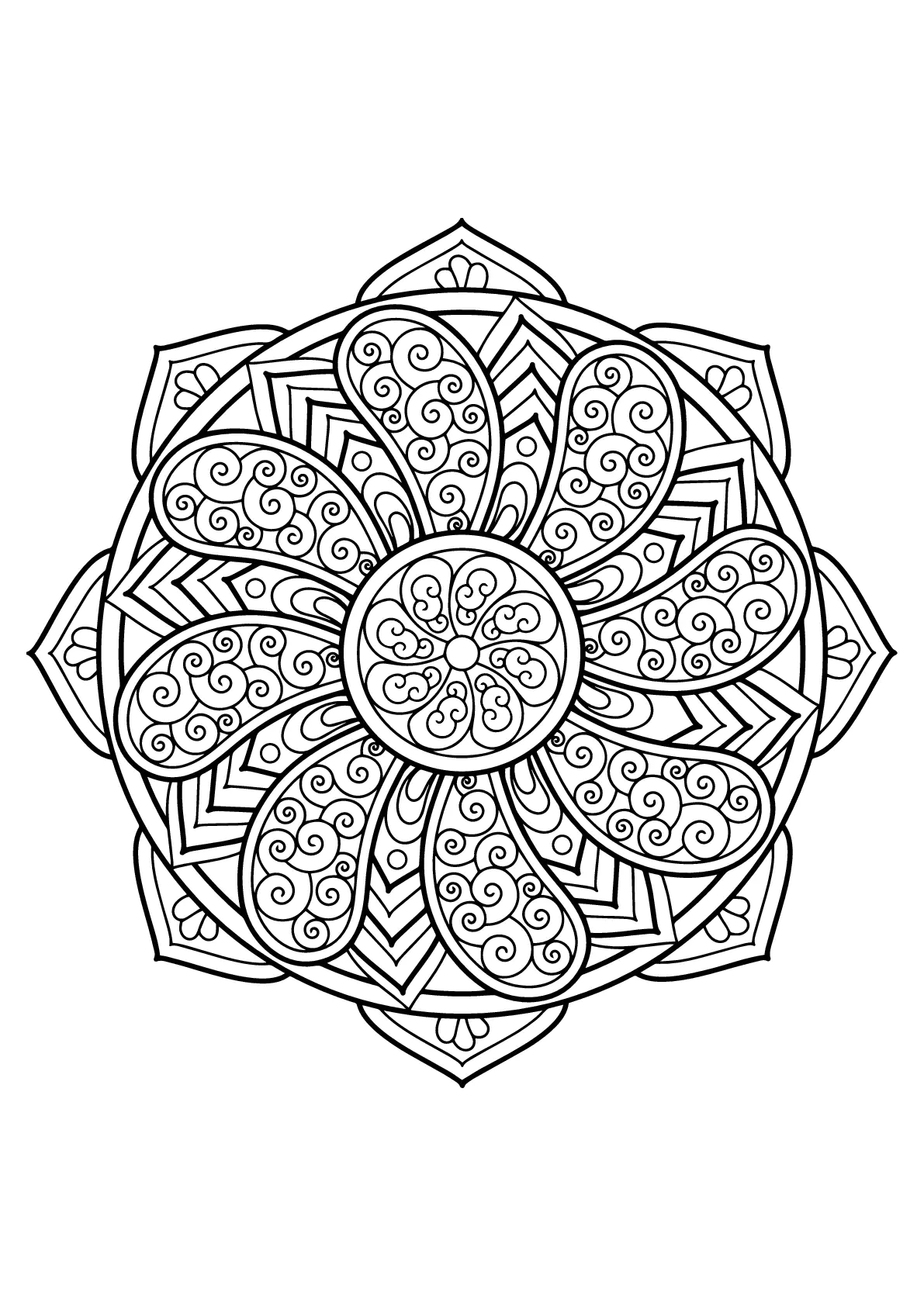 Mandala-complejo-libro-libre-27 (Página para imprimir para niños)