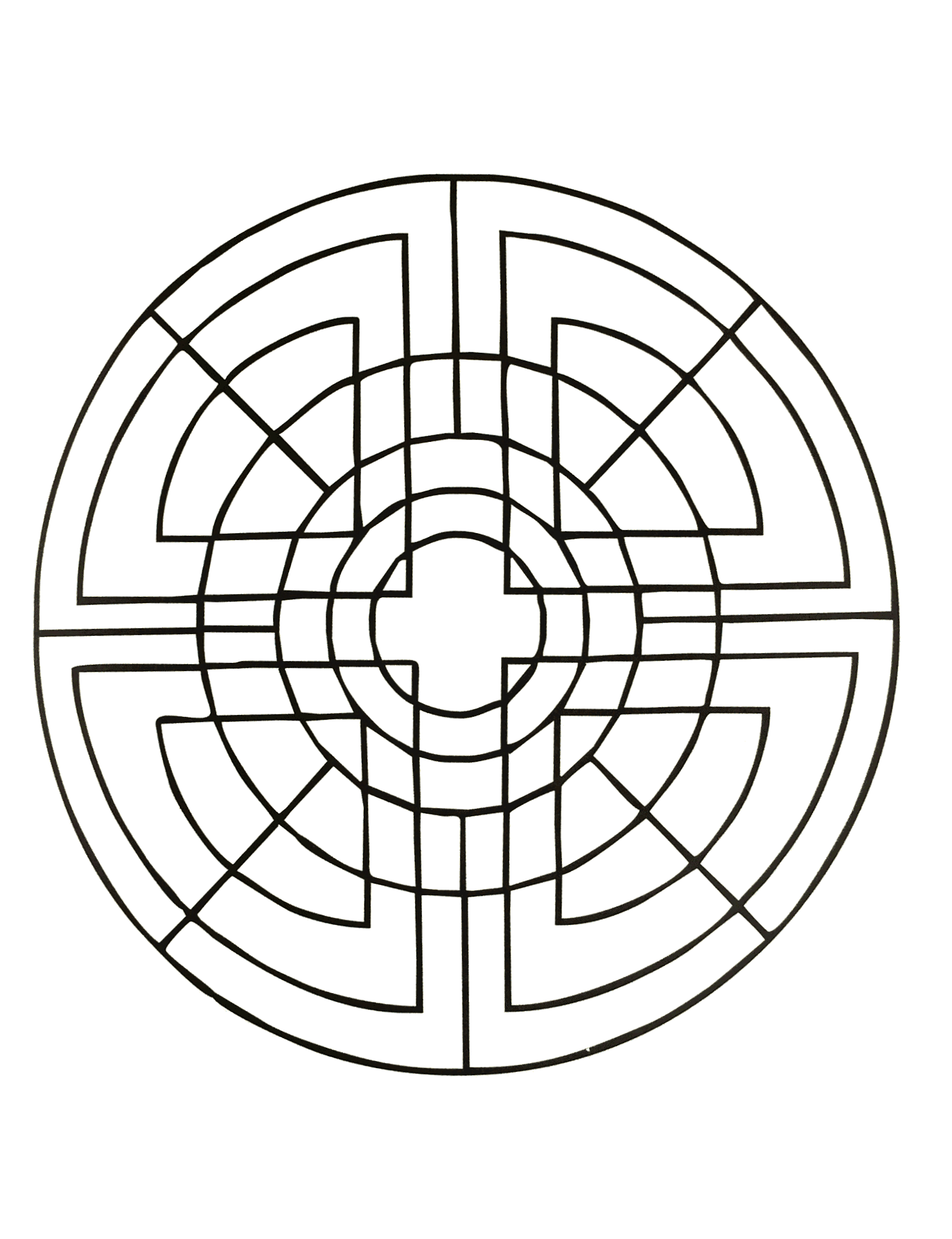 El objetivo (Página de Mandalas para imprimir para niños)