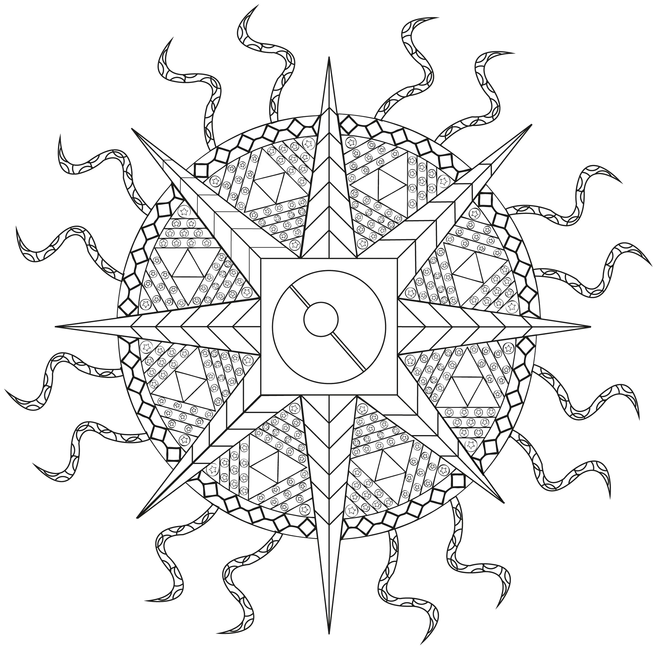 Mandalas (Página para imprimir para niños)